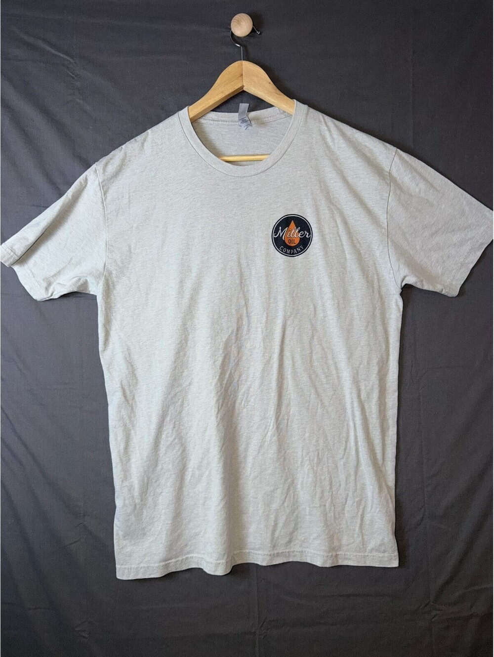 Miller Oil Company Graphic Tee Shirt XL Gray Gas Station Automotive Promo